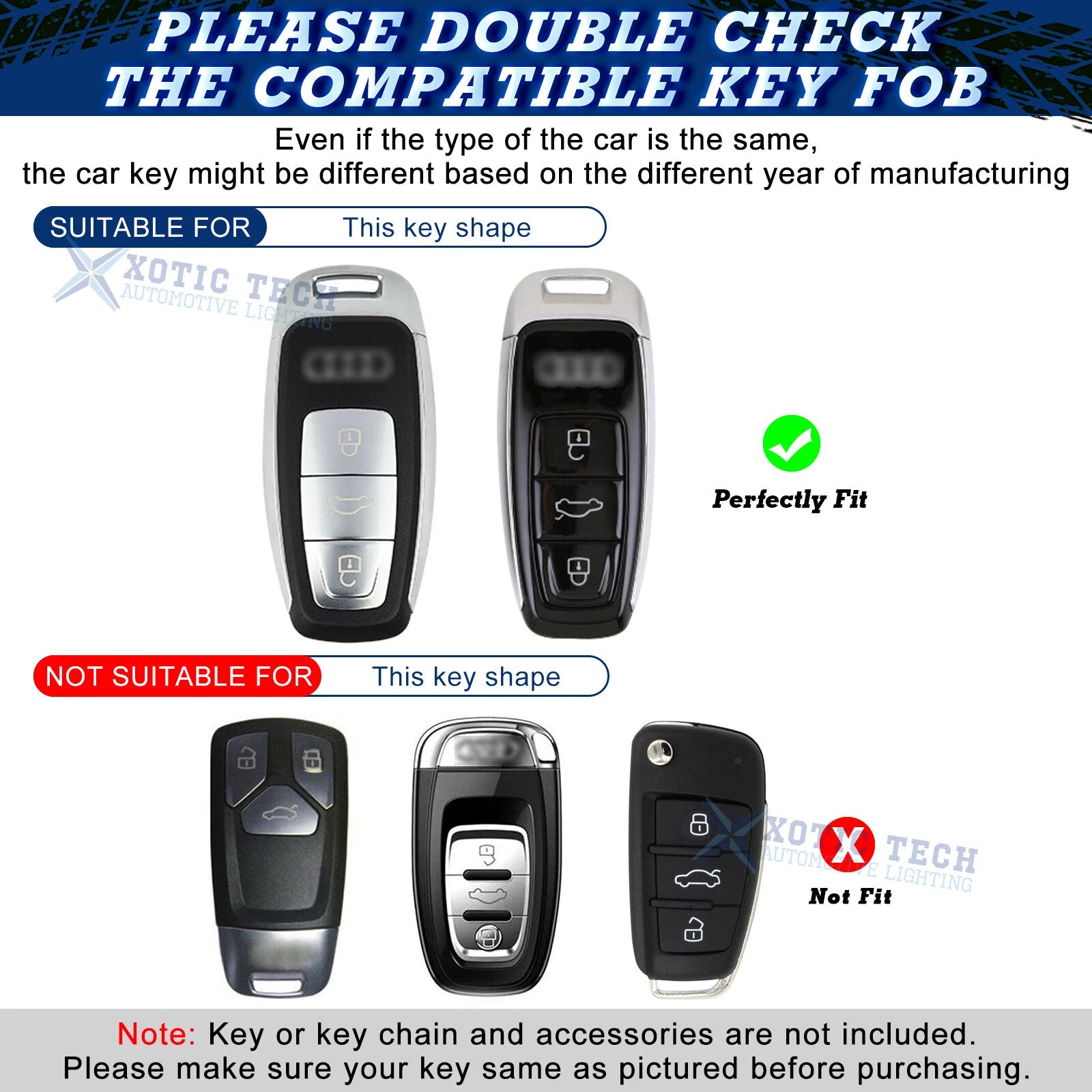 TPU Remote Fob Cover for Audi A3 A6L A7 e-Tron (Silver Green) (2010-2024)