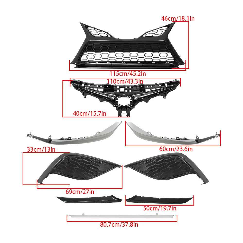 Set of 9 Plastic Grille Center Mesh Kit for Camry (2021â2023)