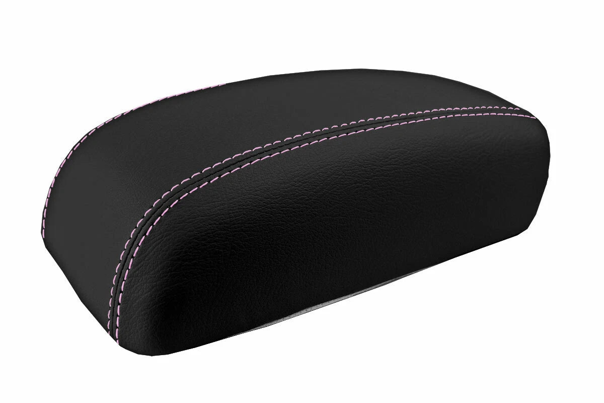 Leather Console Lid Armrest Cover for Hyundai Elantra (2007–2010) Pink Stitch
