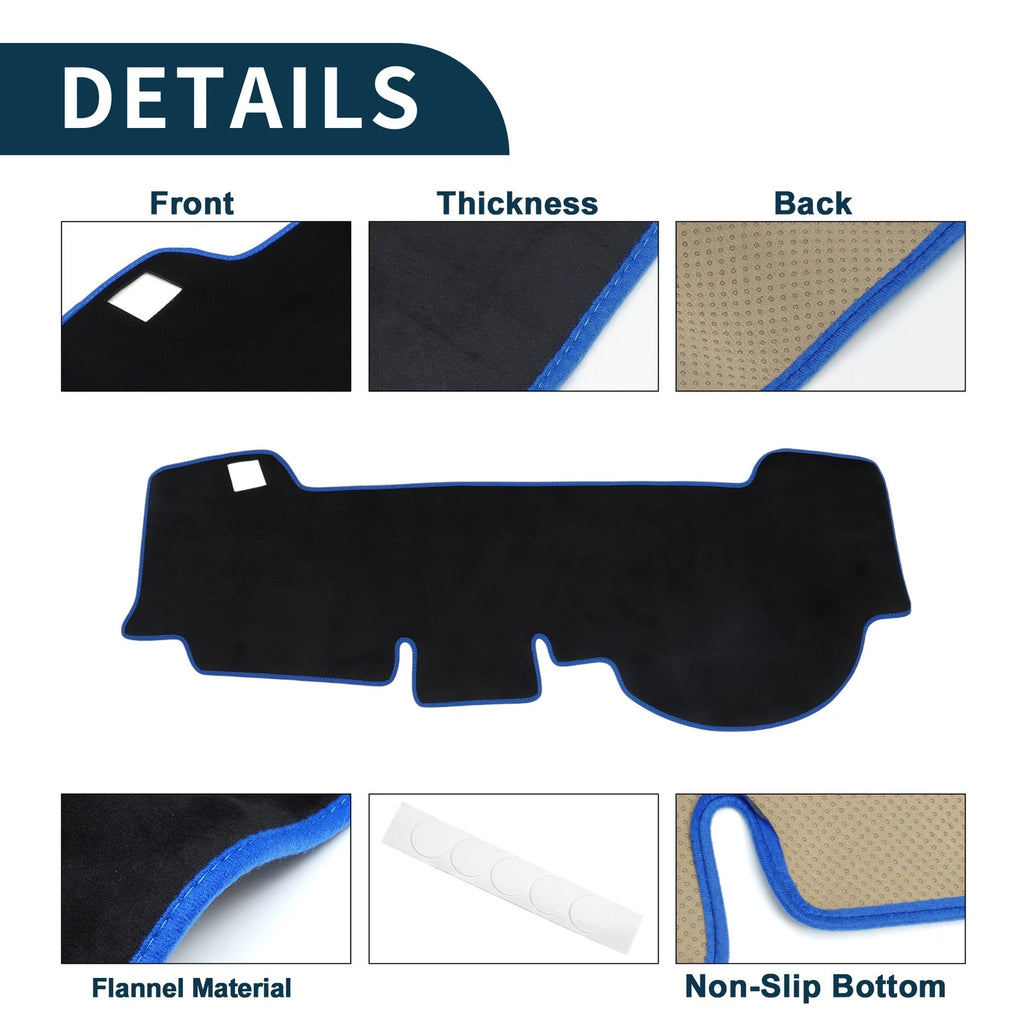 Dashboard Cover Mat for Honda N-WGN JH3/JH4 (2013–2020) Black Blue Set of 1