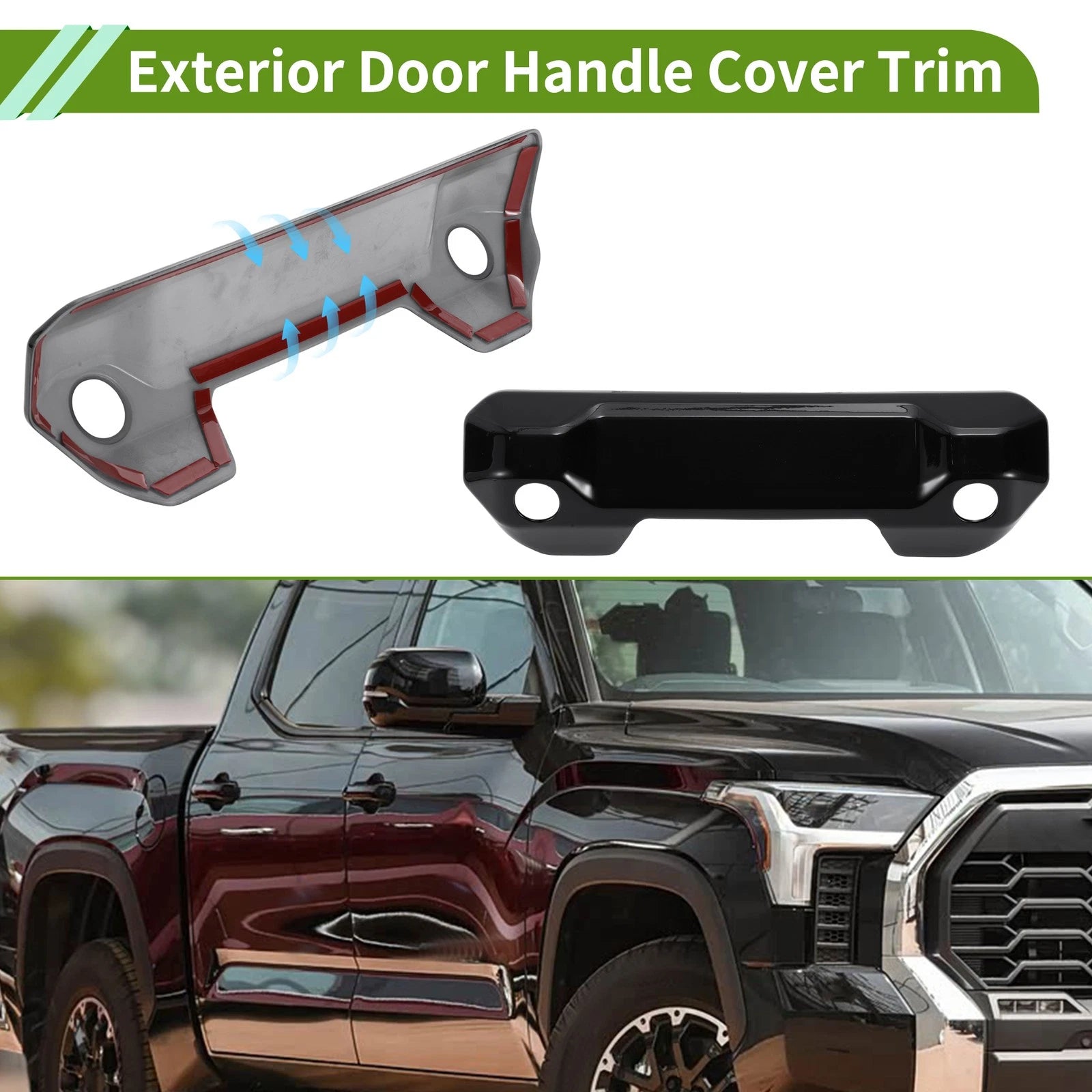 Exterior Door Handle Cover Trim for Toyota Tundra (2022–2025) 2 Hole ABS