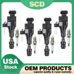 Set of 4 Ignition Coils & Spark Plugs UF491 for Chevy Equinox Buick Regal Saturn GMC (2005–2017)