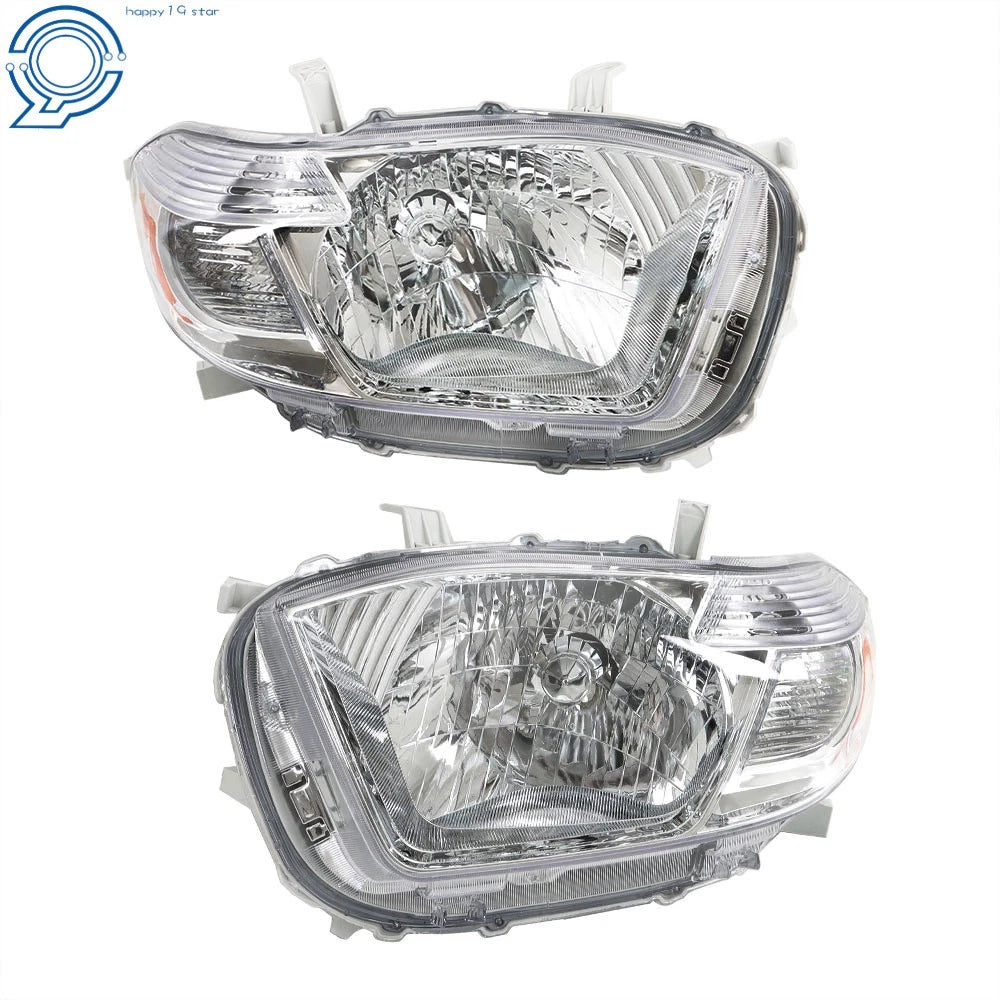 Set of 2 Headlights for Toyota Highlander (2008-2010) Amber