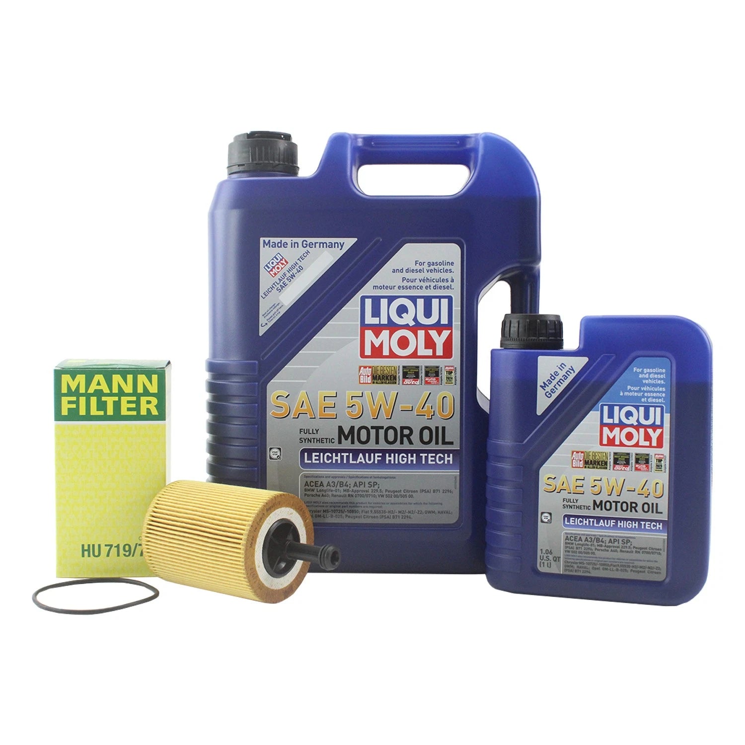 Oil Change Kit 6L Liqui Moly Leichtlauf High Tech 5W-40 for Audi 2.0/2.8L