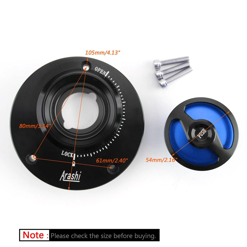 Blue Fuel Gas Tank Cap for Yamaha YZF R1 R1M (2004–2017) YZF R6 (2003–2016)