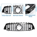Front Upper Bumper Grille for Mercedes-Benz (No Hole, Black)