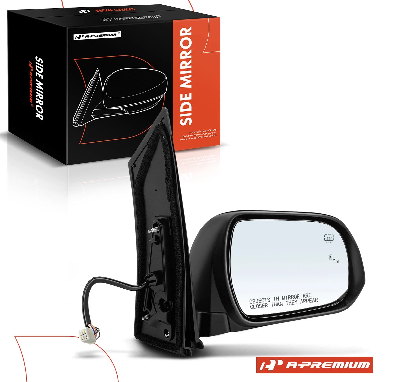 Passenger Power Mirror w/Power Fold Blind Spot for Toyota Sienna (2013–2017)