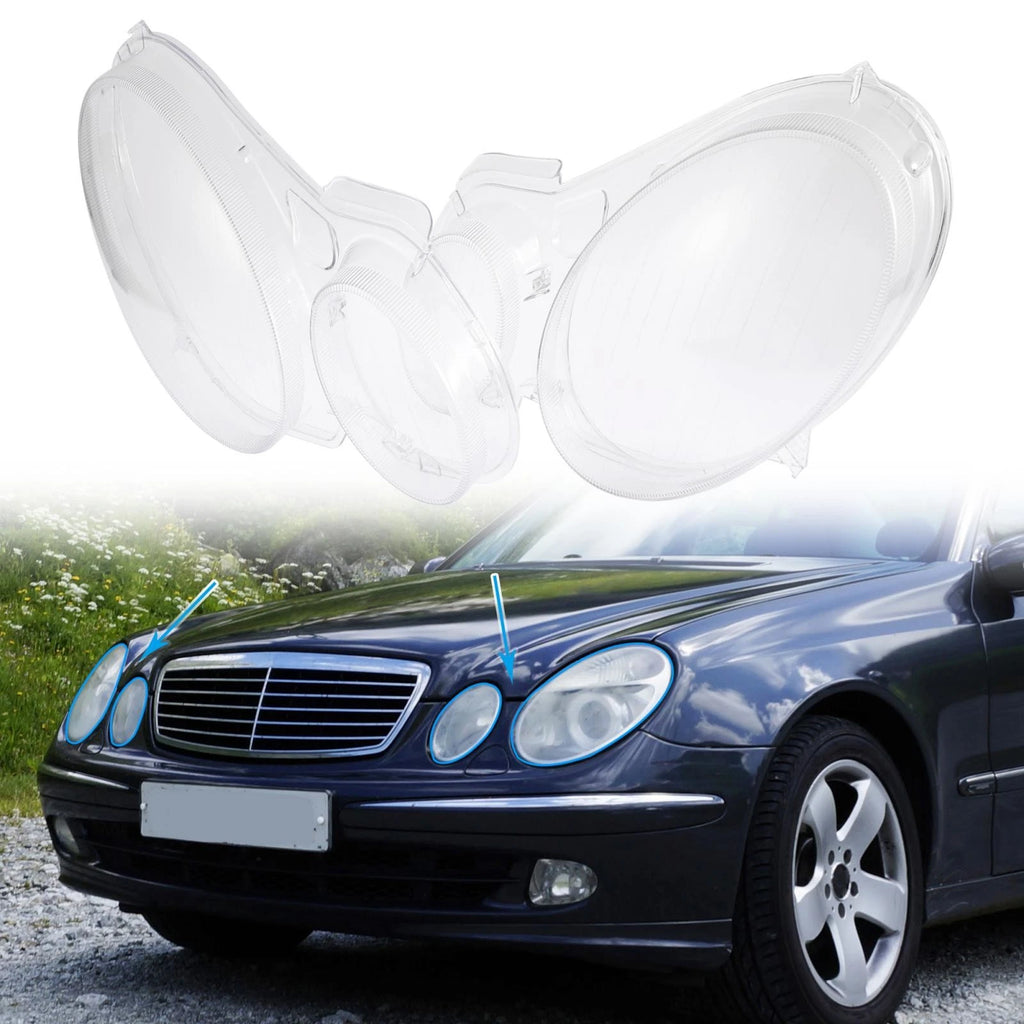 1 Pair Headlight Lens Cover Shell for Mercedes-Benz W211 (2002–2008)