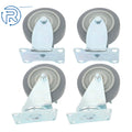 Set of 4 Heavy Duty 4-Inch Casters with Side Brakes