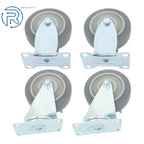 Set of 4 Heavy Duty 4-Inch Casters with Side Brakes