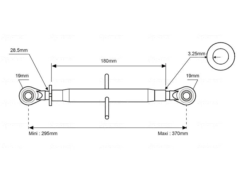 Ball Ends 395mm/370mm for Massey Ferguson, John Deere, Kubota