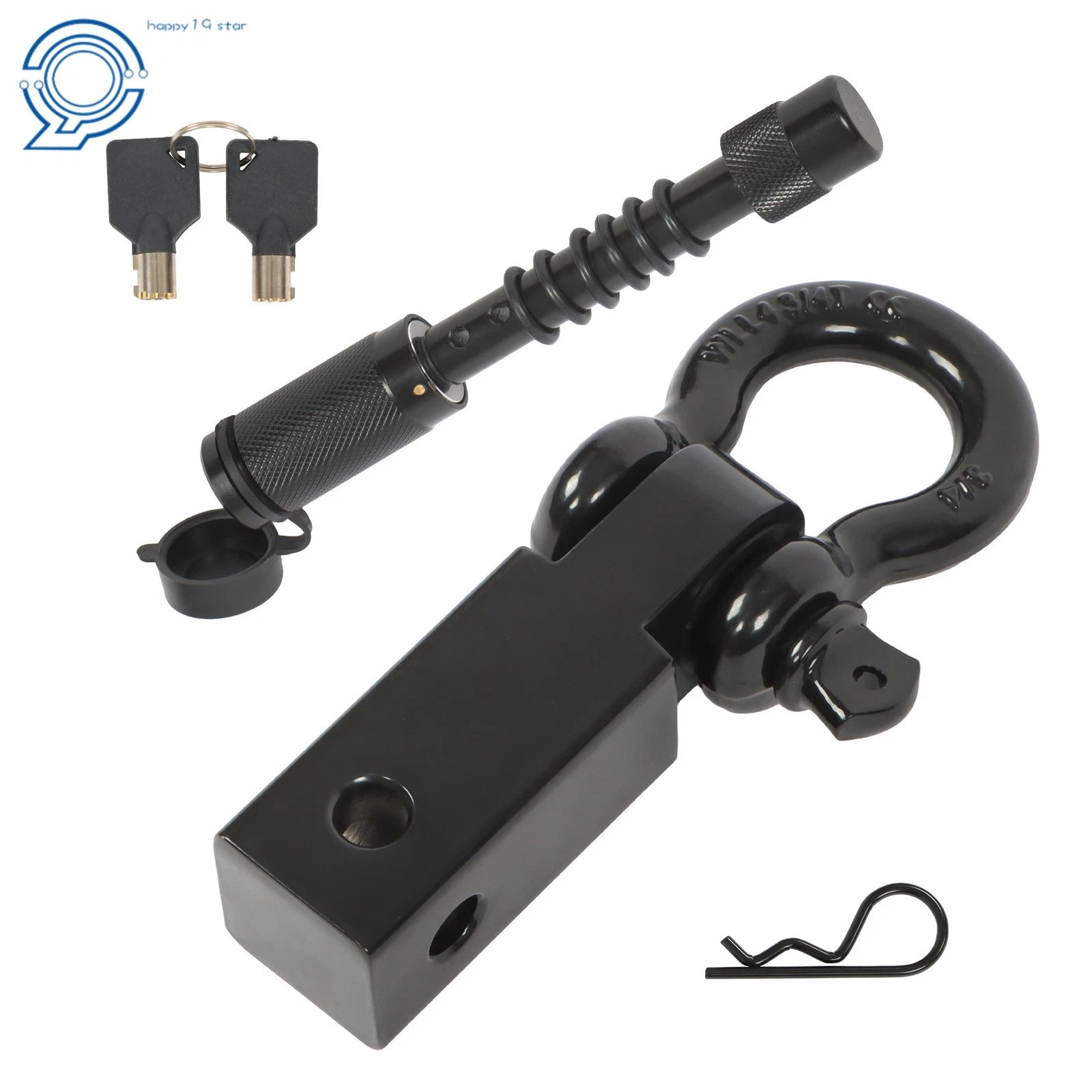 Anti-Theft Shackle Hitch Receiver for 2 Inch Hitches (45000 Lbs)