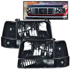 Smoke Lens Chrome Headlights for Ford F150 F250 F350 Bronco (1992–1996)
