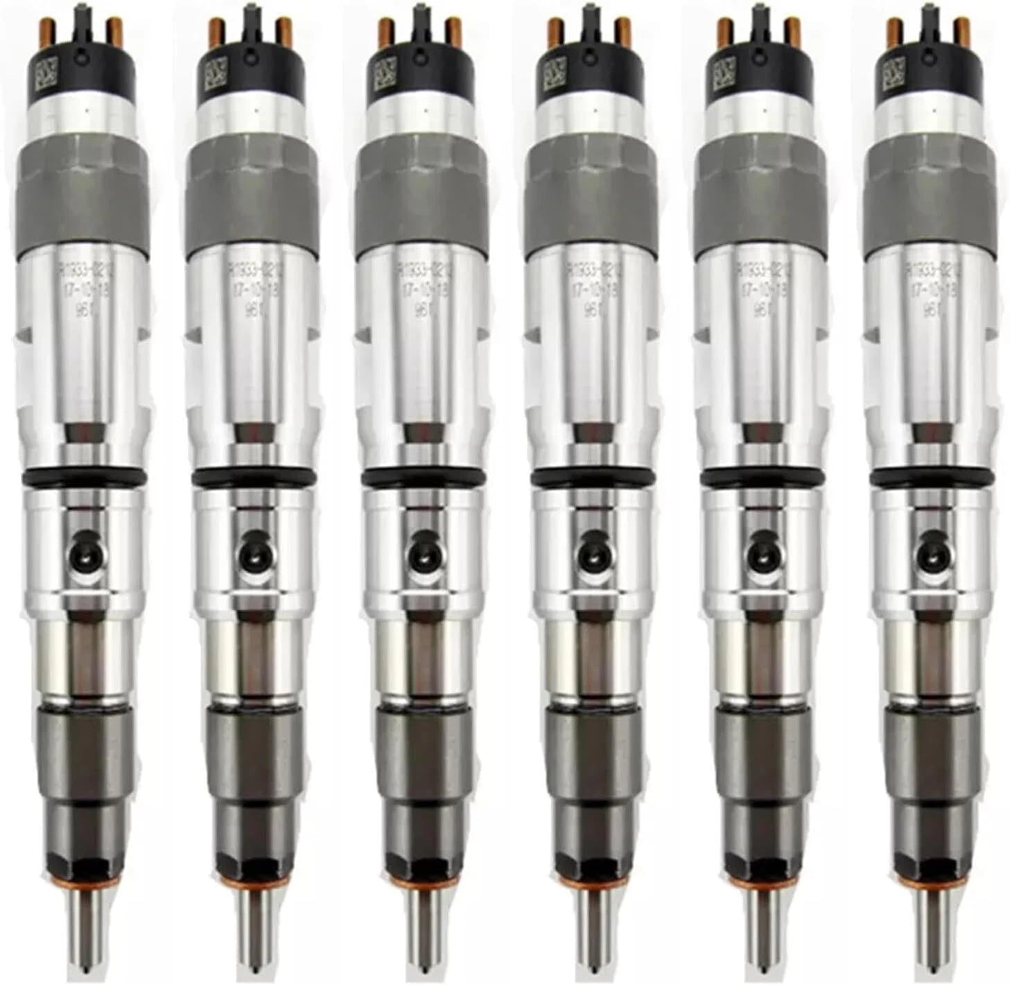 6X Fuel Injector 0445120040 for Komatsu S6D125 Excavator (PC400-7, PC450-7)