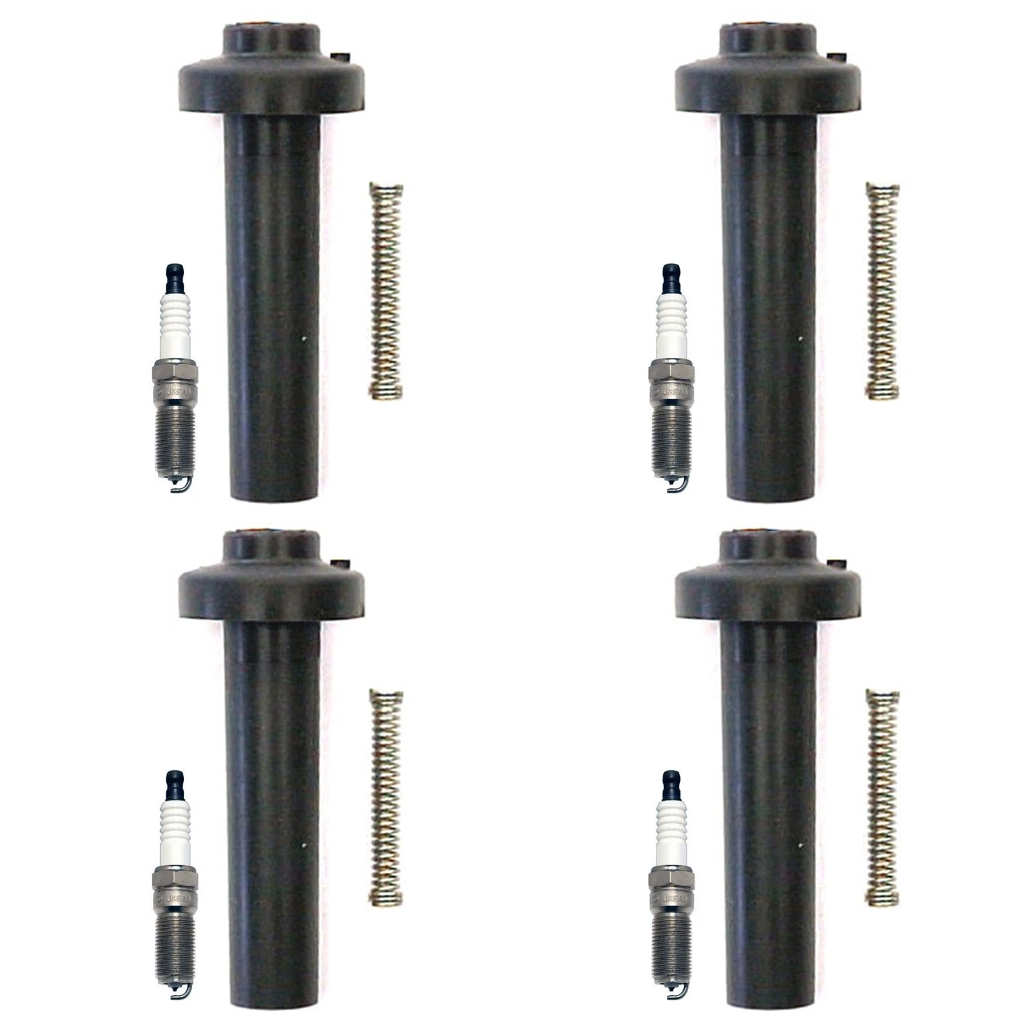 Set of 4 Denso Double Platinum Spark Plugs & Coil Boots for Chevrolet Cavalier (1995–2005)