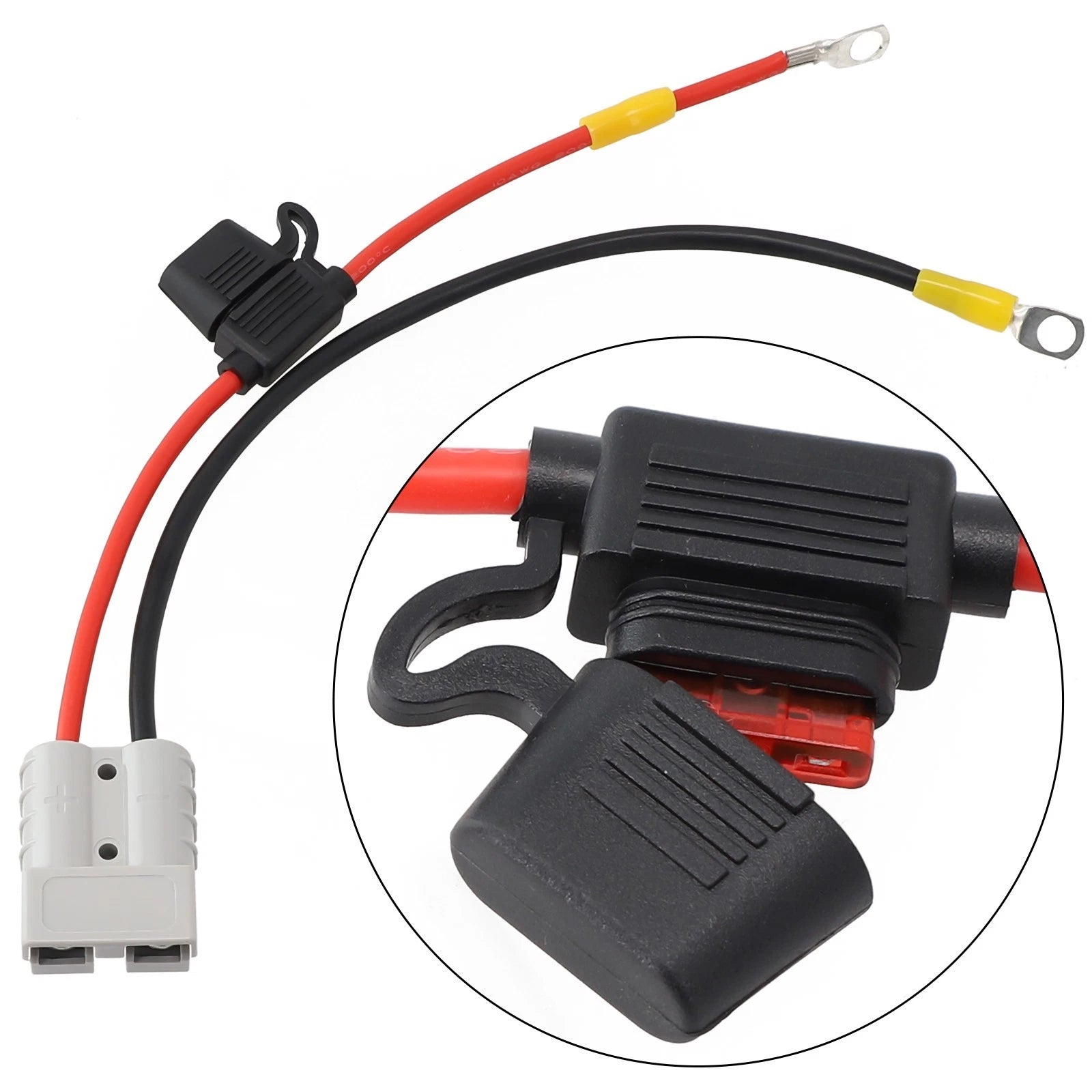 30CM 50Amp Connector Cable Kit with M8 & 10A Fuse for Forklift