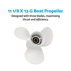 3 Blade Boat Propeller 11 1/8 X 13-G for Yamaha Outboard Motor (30-60HP)