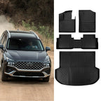 Set of 2 3D Floor Mats + Cargo Liner for Hyundai Santa Fe (2021–2023)