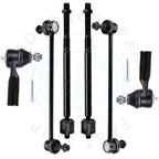 Set of 6 Front Inner Outer Tie Rods for Ford Escape Mazda Tribute (2008–2009)