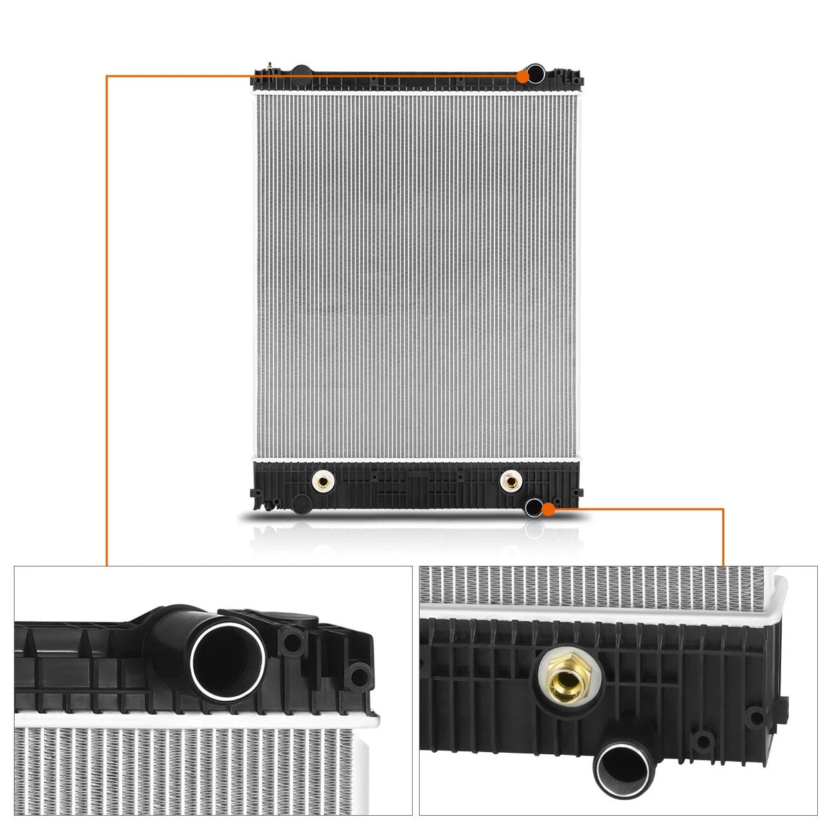 2-Row Aluminum Cooling Radiator for Freightliner M2 106/Business Class M2 (2006–2015)