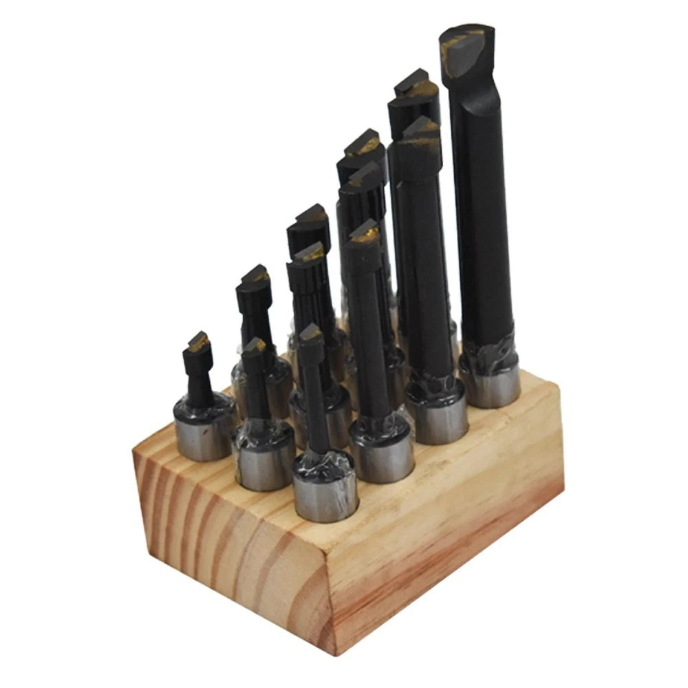 Set of 12 Carbide Tipped Boring Bars for Lathe (5/8" Shank)