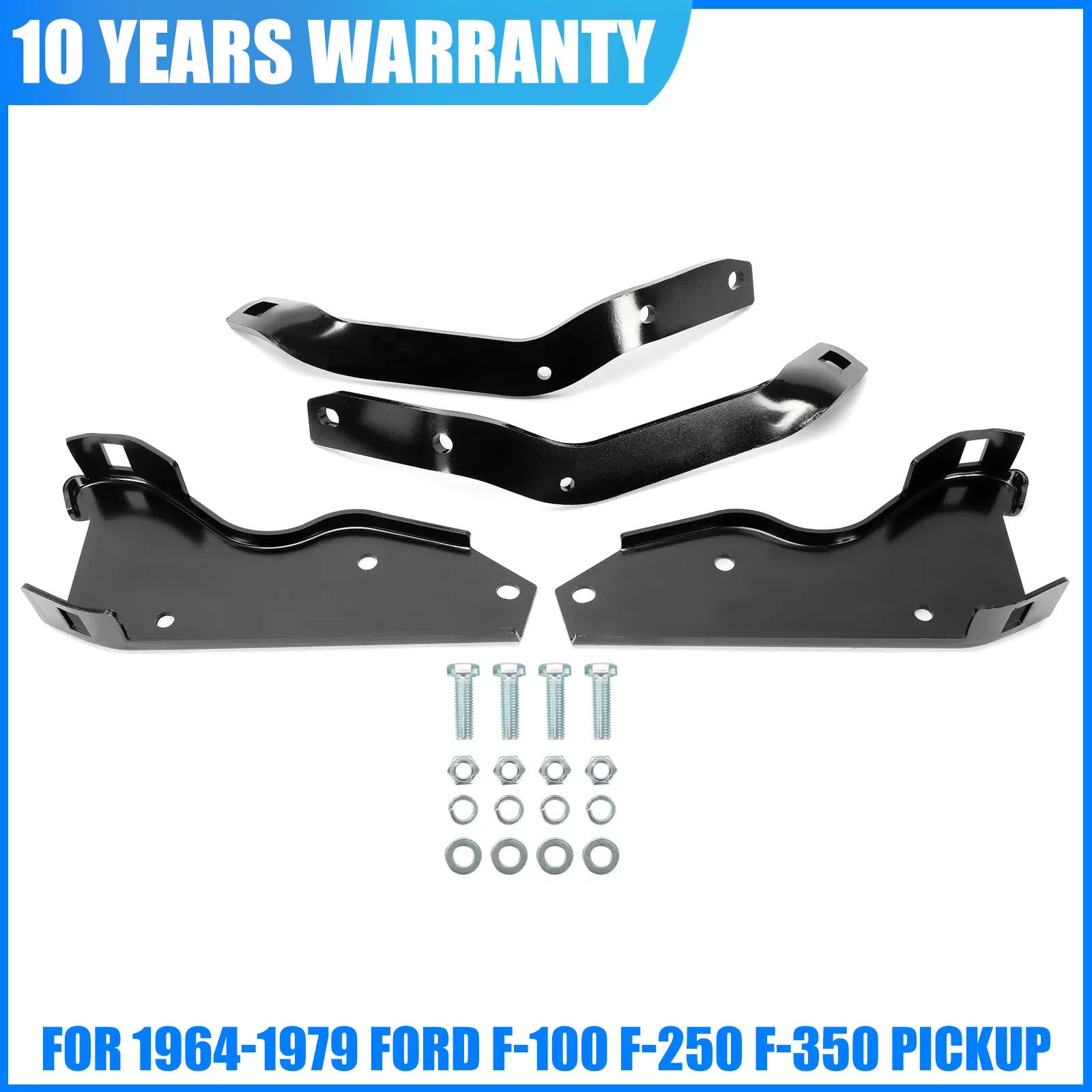 Rear Bumper Brackets for Ford F-250 F-350 (1964–1979) Steel Black