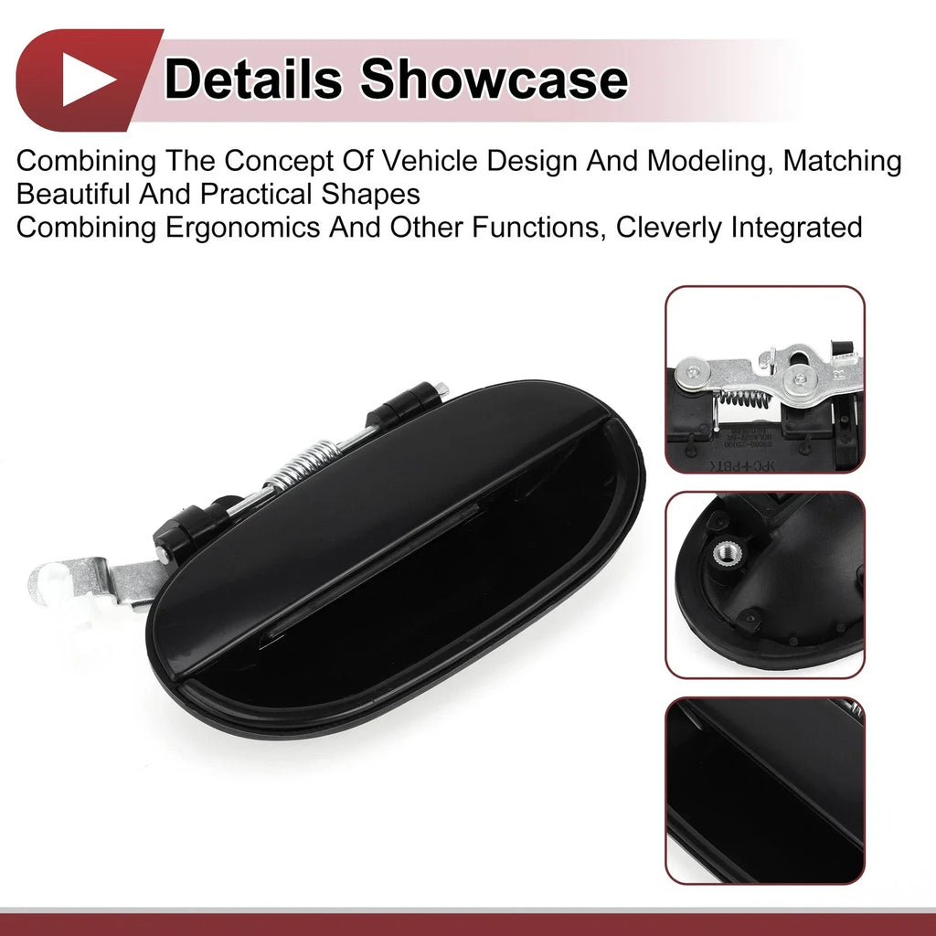 Exterior Door Handle for Hyundai Accent Rear Right Black ABS