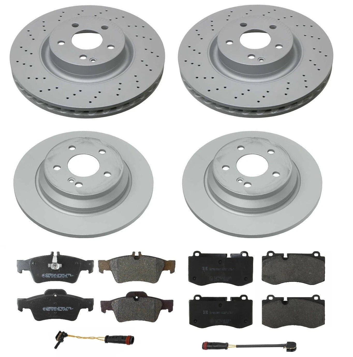 Brake Kit Disc Rotors Pads Sensors for Mercedes C216 W221 (2007–2013)