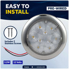 LED Interior Dome Ceiling Light for (12V)