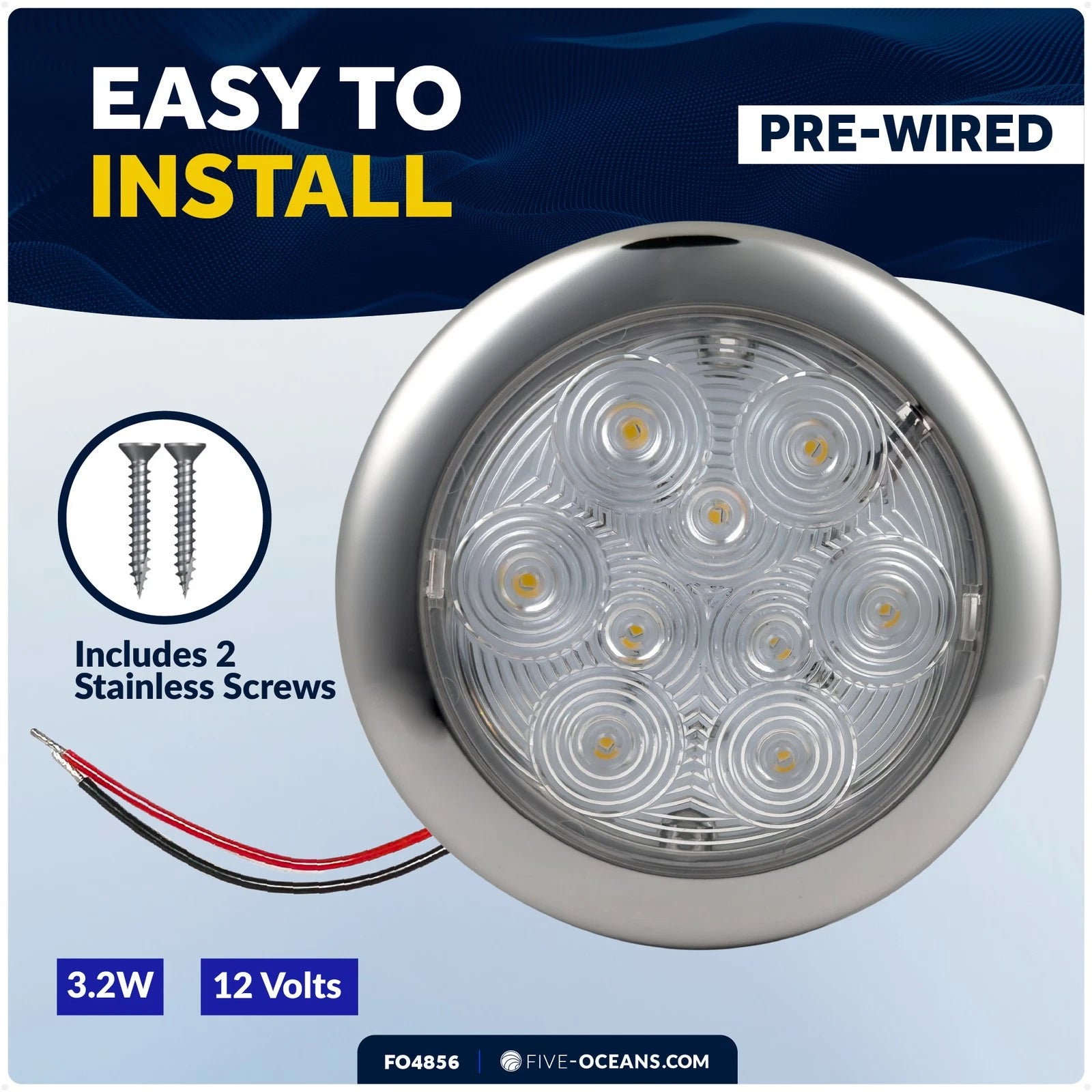 LED Interior Dome Ceiling Light for (12V)