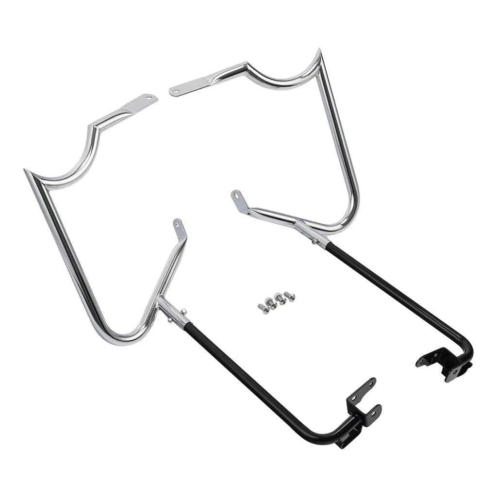 Hard Saddlebag Bracket Guard Bar for Harley Touring Glide (2014–2024) Chrome