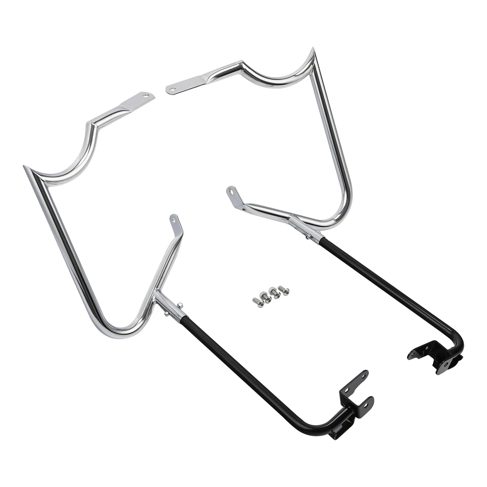 Hard Saddlebag Bracket Guard Bar for Harley Touring Glide (2014–2024) Chrome