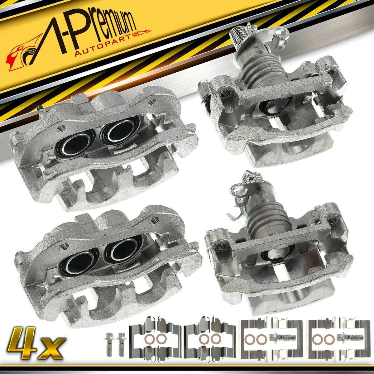 4x Front and Rear Brake Calipers with Brackets for Chevy Impala (2011–2013)