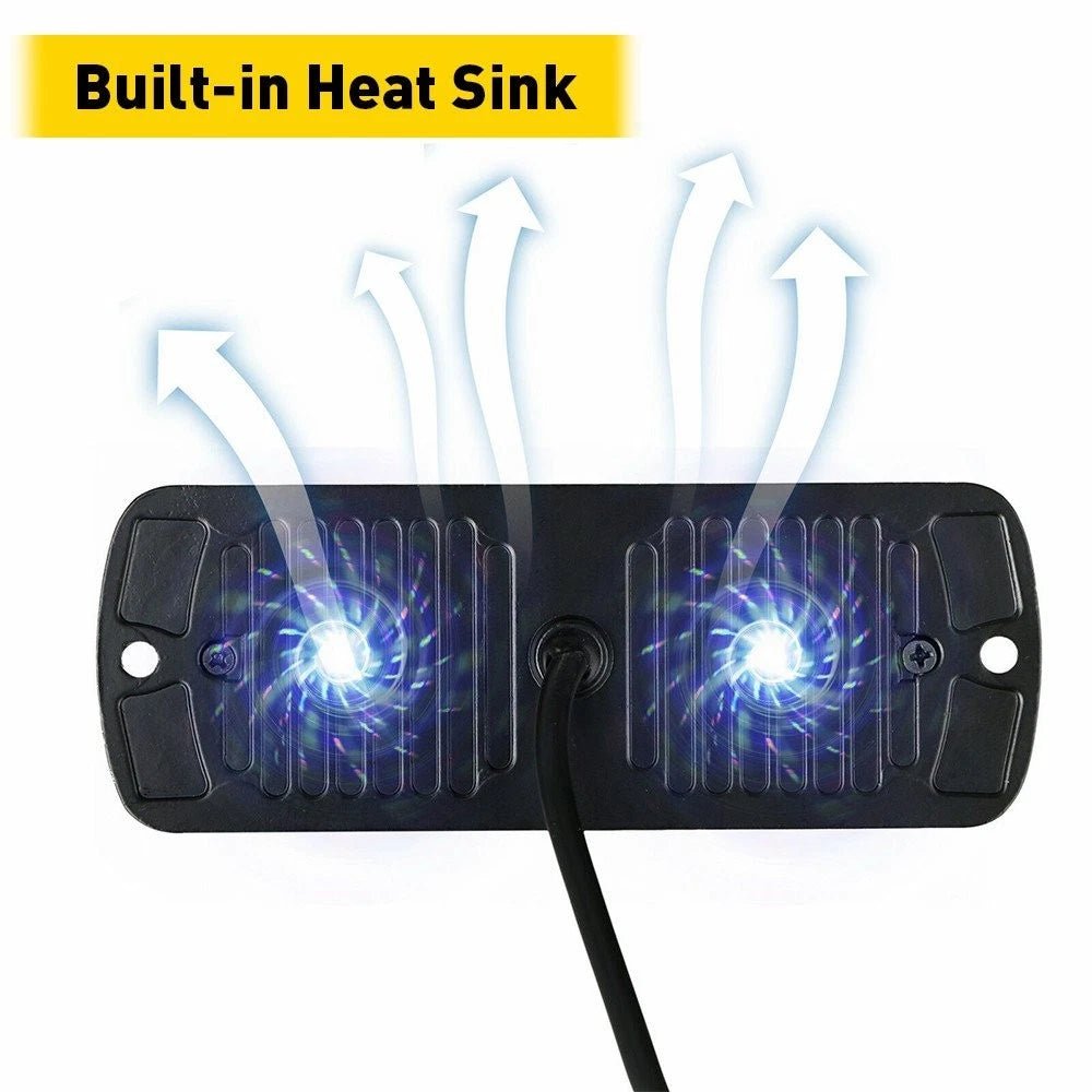 Set of 4 LED Warning Hazard Beacon Strobe Light Bar for Make Model