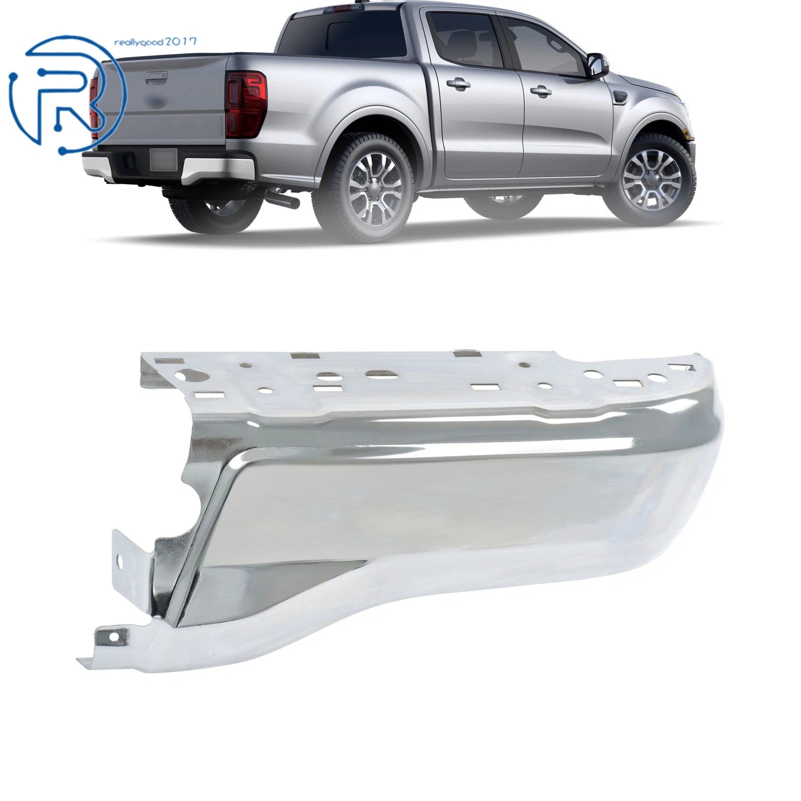 Rear Chrome Bumper Face Bar for Ford Ranger (2019–2023)