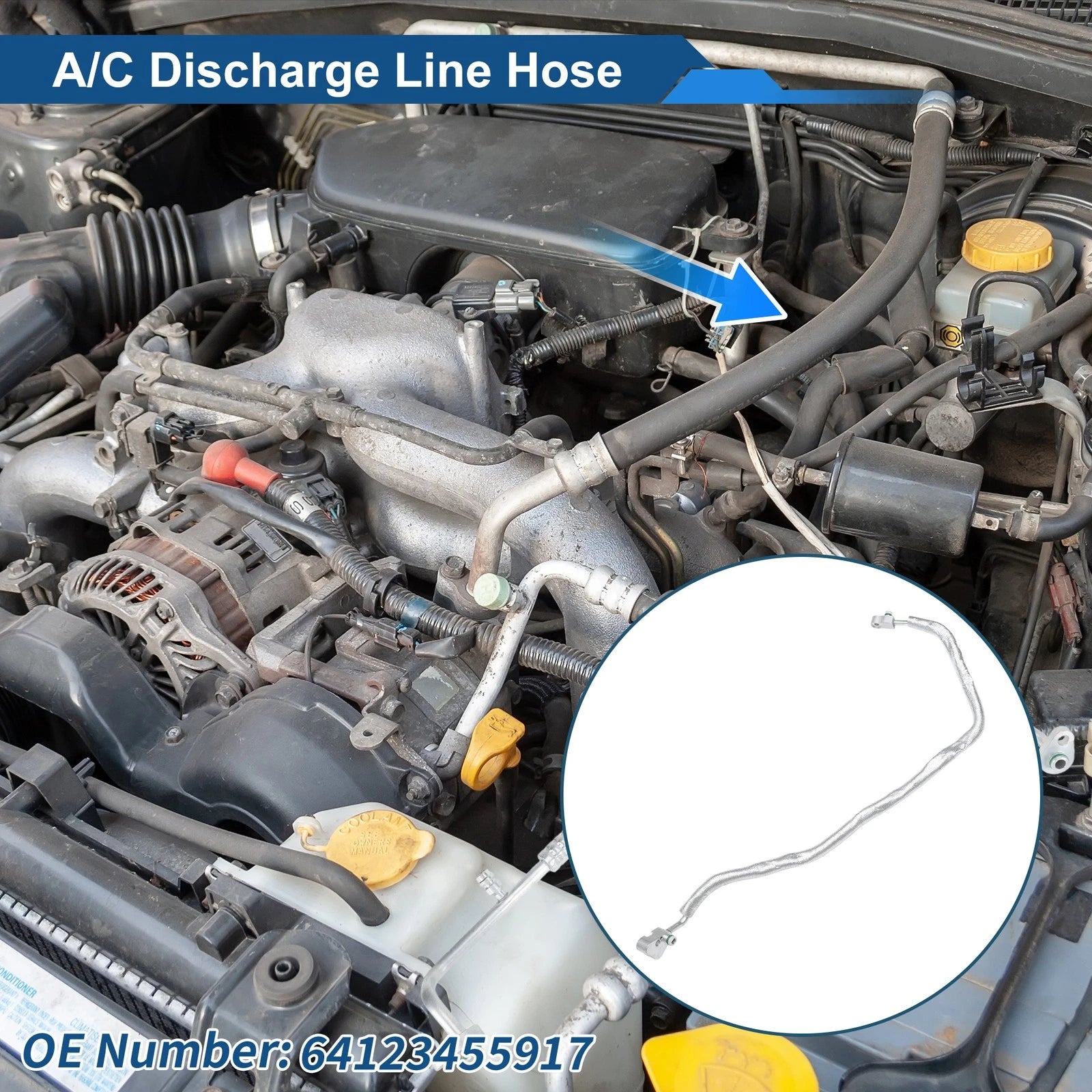 A/C Refrigerant Liquid Hose for BMW X3 (2004–2010) No. 64123455917
