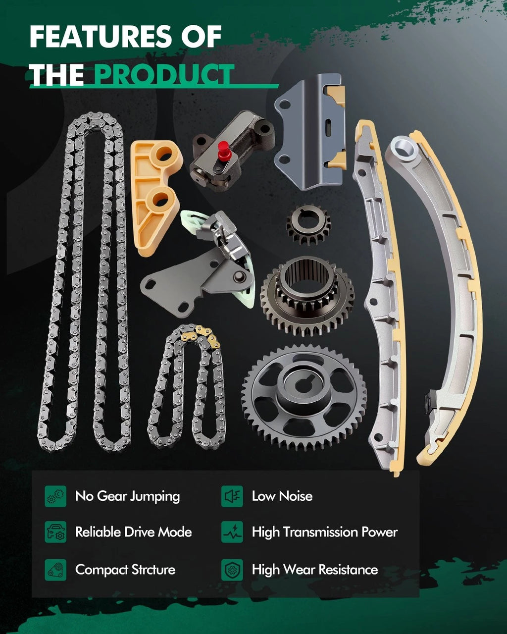 Timing Chain Kit + Oil Pump Drive Set for Honda Accord 2003–2007 (K24A4, K24A)