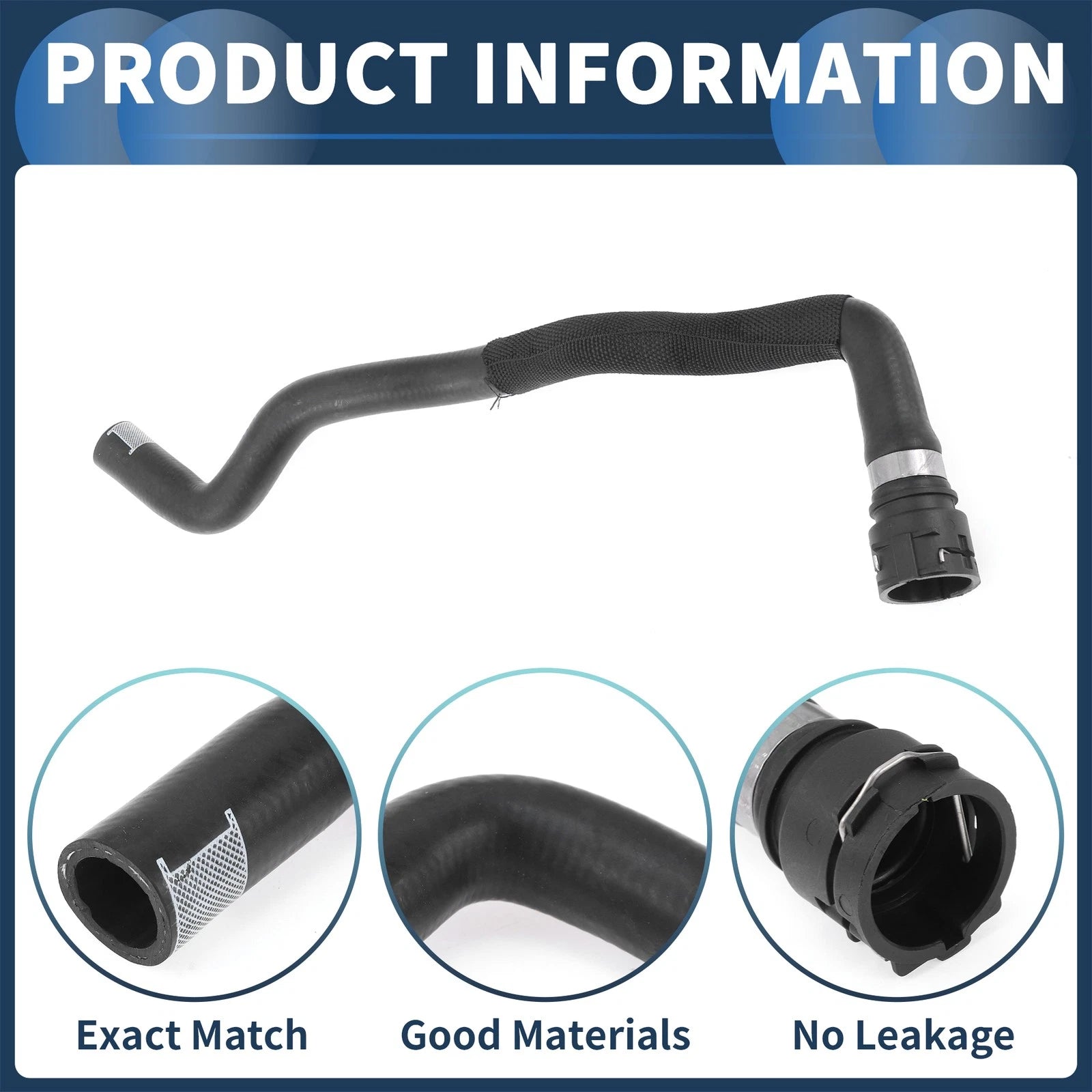 Radiator Hose for Audi Q5 (2009–2012) No. 8R0819371E Black