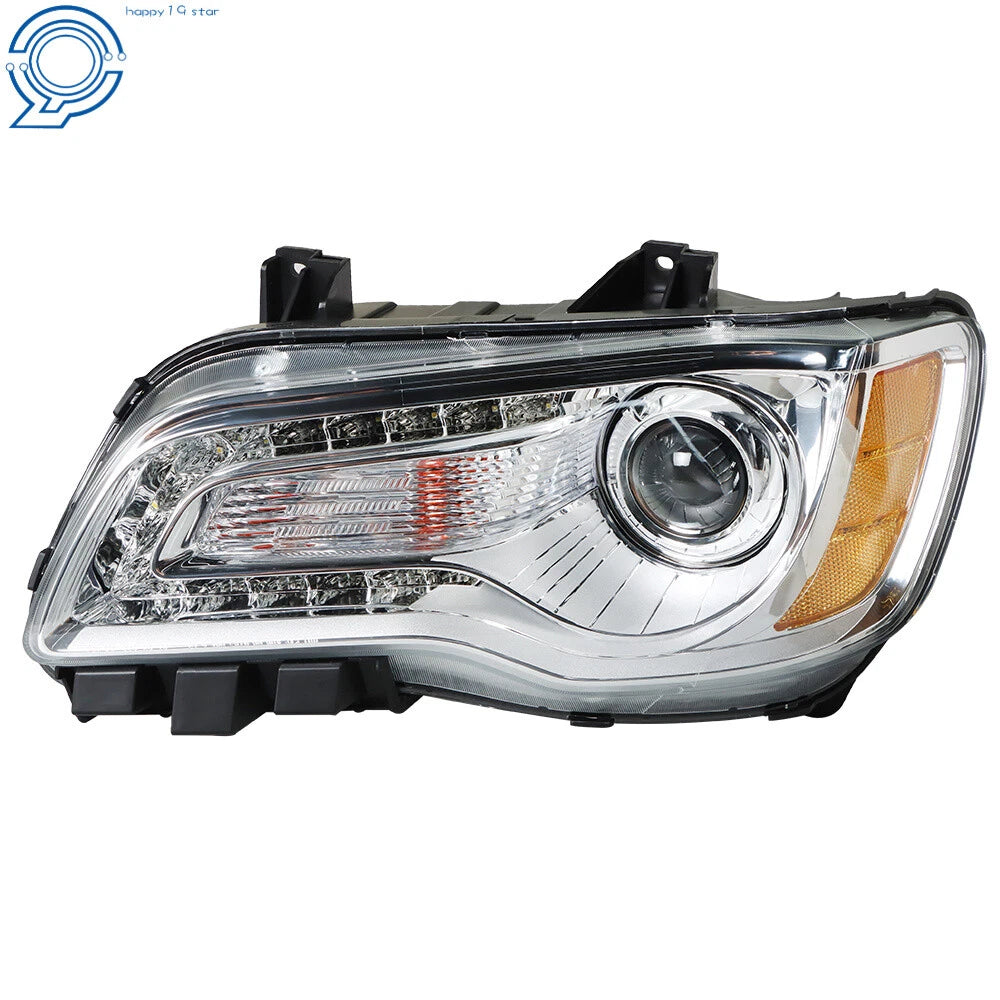Headlight Assembly for Chrysler 300 (2011-2014) Chrome Halogen LH Side