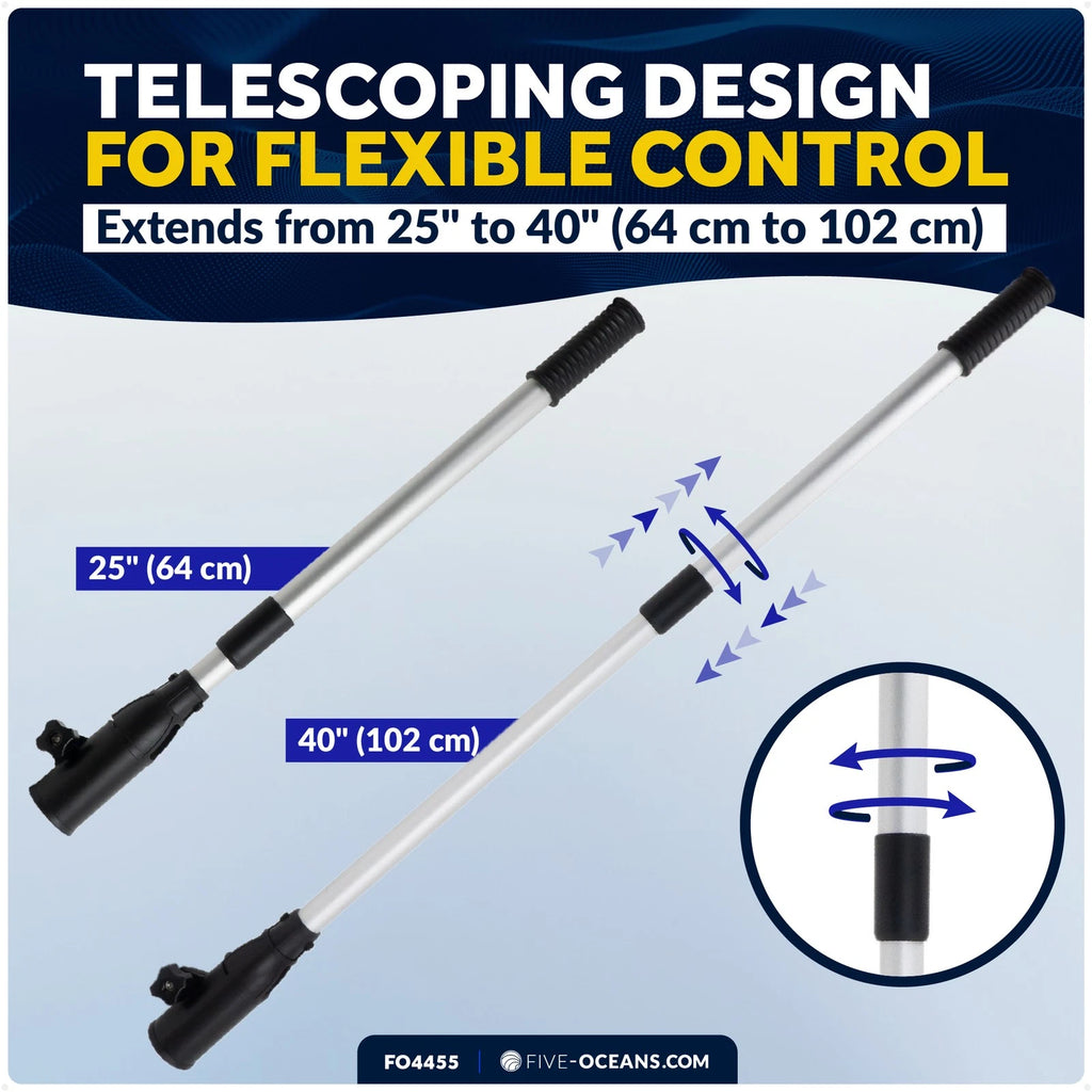 Telescopic Tiller Extension Handle for Outboard & Trolling (Extends 25"–40")