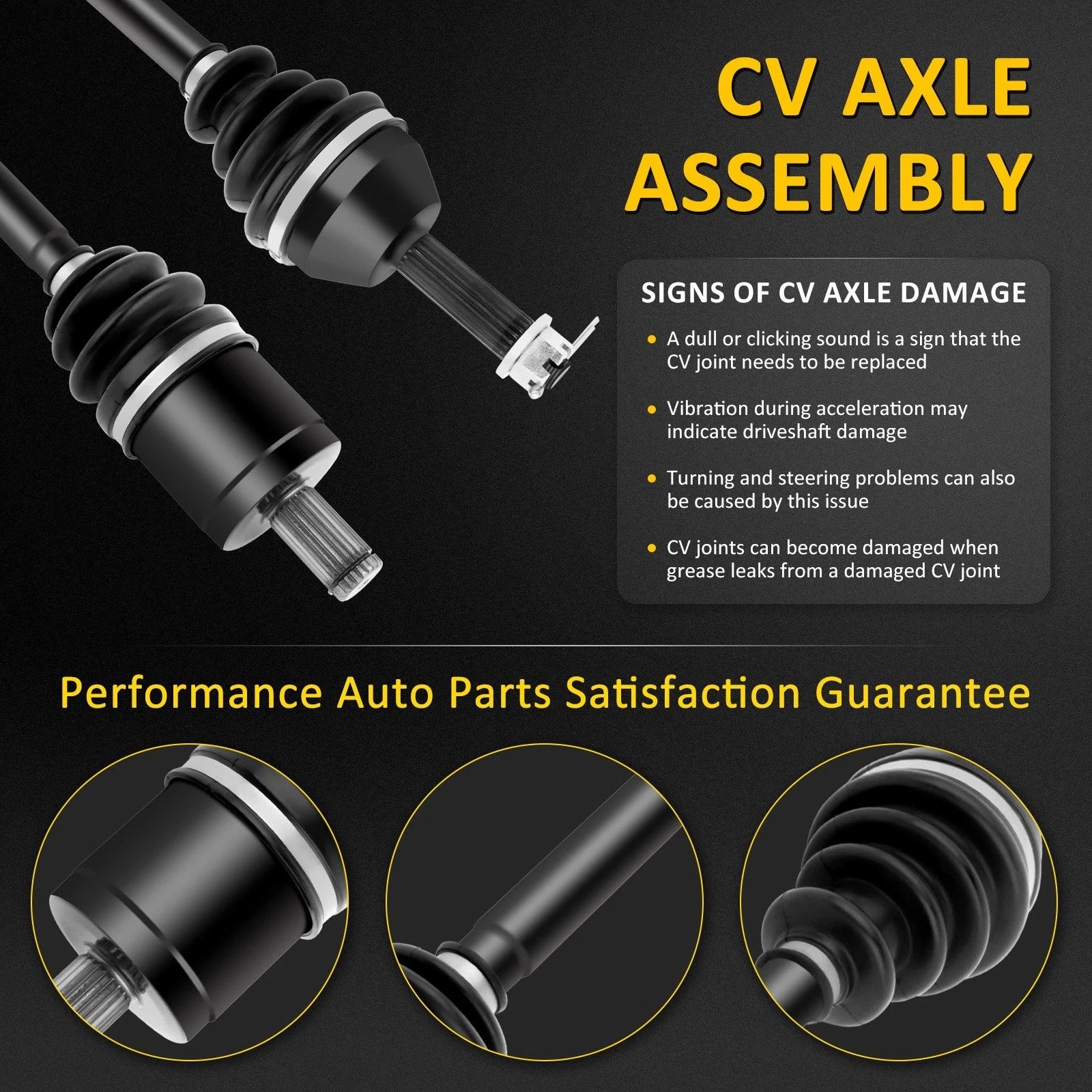 2X Front CV Axle Assembly for Polaris Ranger 500 700 XP (2005–2007)