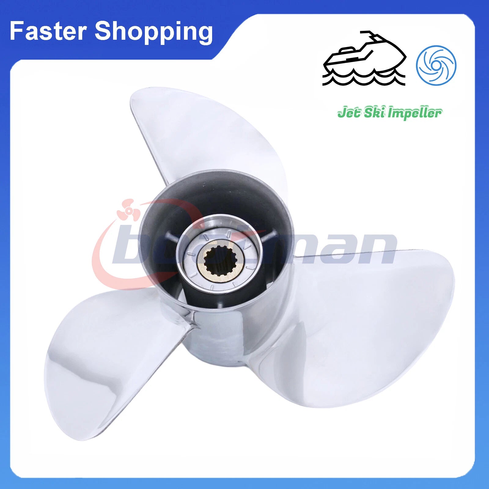 Stainless Steel Propeller 13 1/4x17 for Suzuki Outboard DF 50-140 HP (N/A)