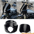Black Front Headlight Fairing w/ Windshield for Harley Dyna Wide Glide (1993-2017)