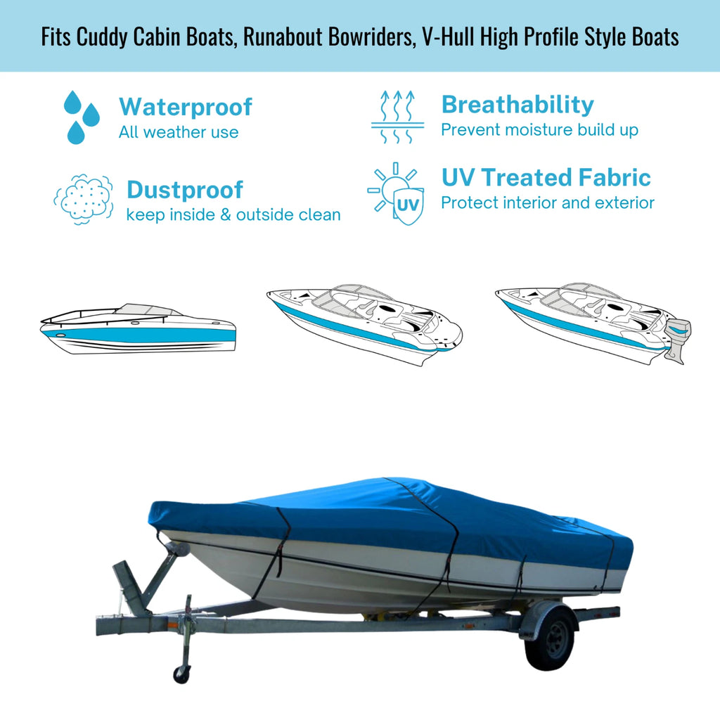 Heavy Duty Trailerable Boat Cover for Sea Ray Express Cruiser 215