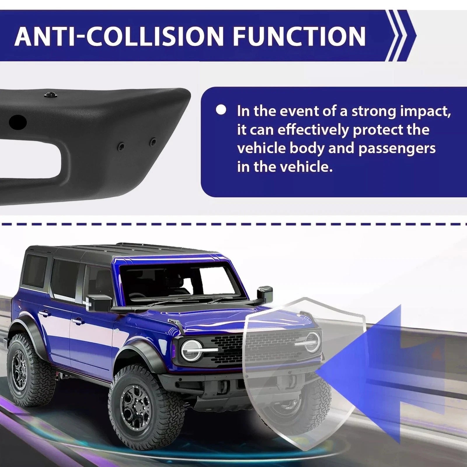 Front Bumper with D-ring Mounts for Ford Bronco (2021–2023)