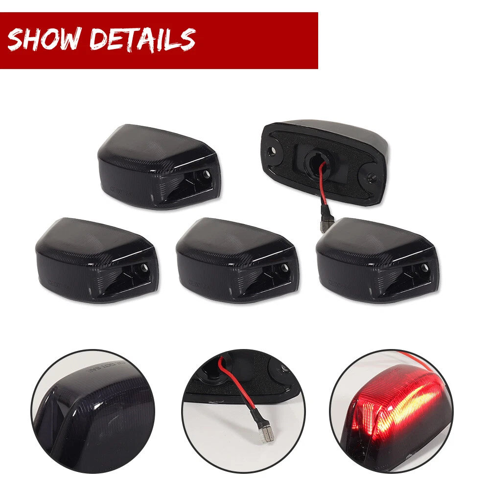 Set of 5 LED Red Rear Cab Roof Running Lights for Dodge RAM Promaster