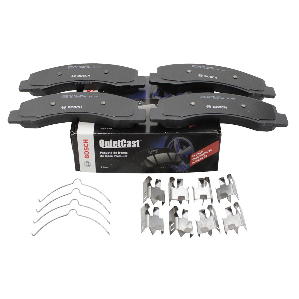 Set of 4 Bosch QuietCast Front Semi-Metallic Brake Pads for Excursion F-250 (2000–2005)