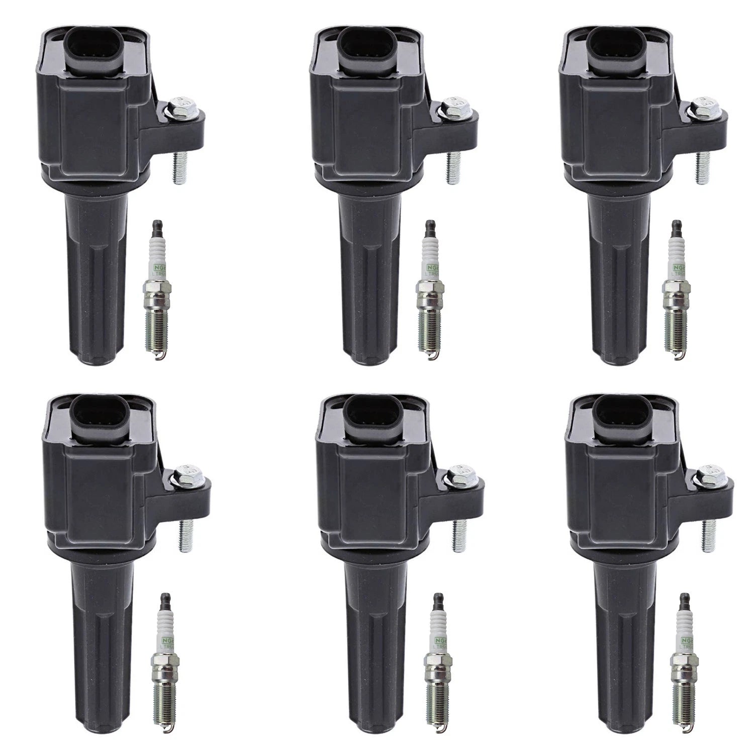 Set of 6 Ignition Coils & NGK Platinum Spark Plugs for Envoy Trailblazer (2002–2009)