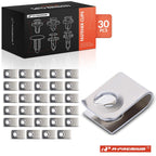30Pcs Silver Metal Suspension Nut Retainer Clips for Honda Acura 