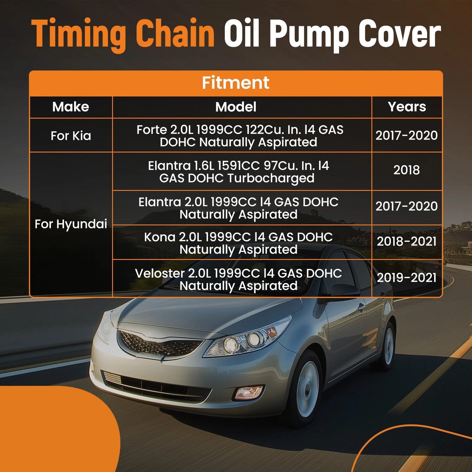 Timing Cover Engine Oil Pump for Hyundai Elantra, Kia Forte (2017–2020)